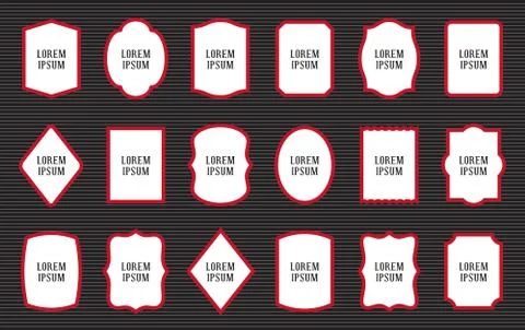 Set of product label templates. Different shapes Stock Illustration