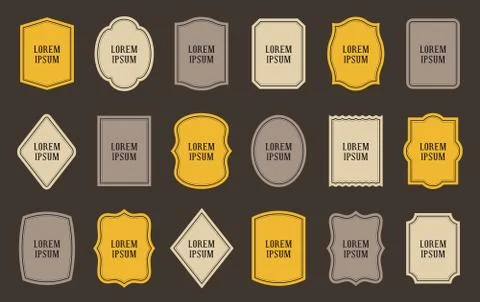 Set of product label templates. Different shapes Stock Illustration