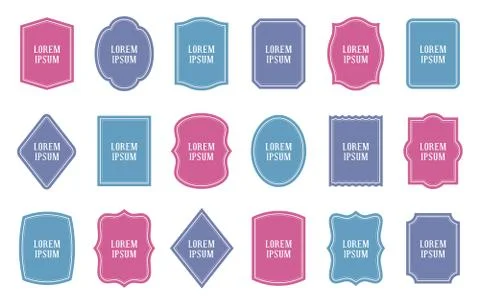 Set of product label templates. Different shapes Stock Illustration
