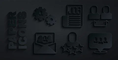 Set Productive human, Exchange work, Project team base, Search job and Huma.. Stock Illustration