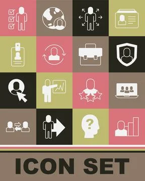 Set Productive human, Project team base, User protection, Multitasking manager イラスト素材