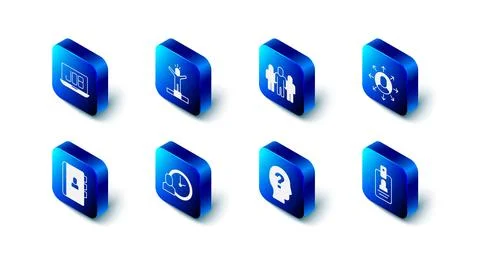 Set Productive human, Project team base, Multitasking manager working Stock Illustration