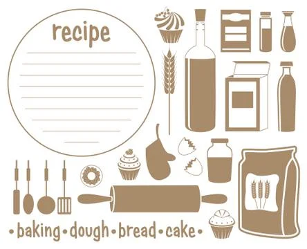 Set of products for baking Stock Illustration