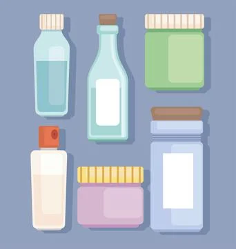 Set products cosmetics Stock Illustration