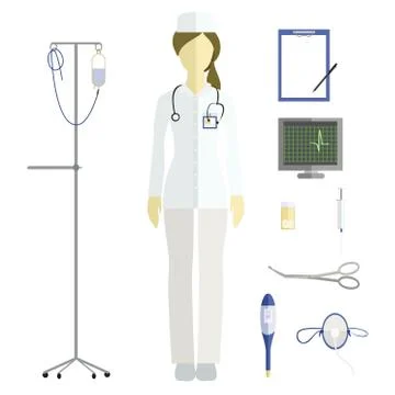 Set of profession tools doctor イラスト素材