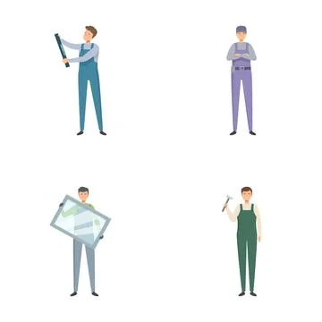 Set of professional handymen characters Stock Illustration