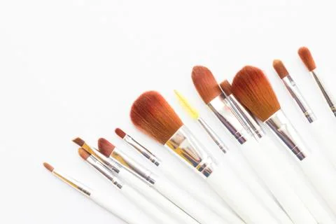 Set of professional make up brushes Stock Photos