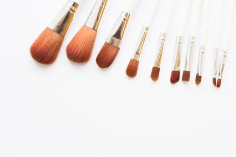 Set of professional make up brushes Stock Photos
