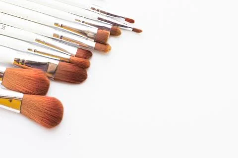 Set of professional make up brushes Stock Photos