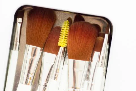 Set of professional make up brushes Stock Photos