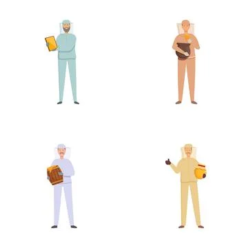 Set of professionals with tools Stock Illustration