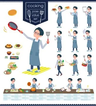 A set of Programmer engineer man about cooking 库存插图