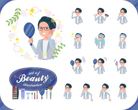 A set of Programmer engineer man on beauty Stock Illustration