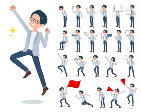 A set of Programmer engineer man with digital equipment such as smartphones Illustrazione stock