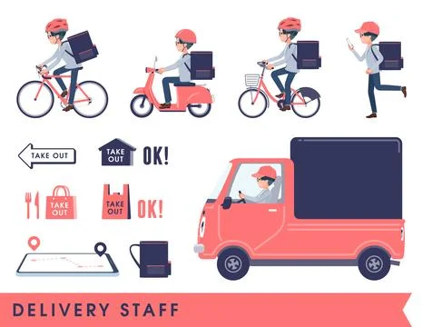 A set of Programmer engineer man doing delivery Stock-Illustration