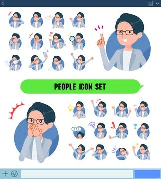A set of Programmer engineer man with expresses various emotions In icon form Illustrazione stock