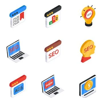 Set of Programming Flat Icons Stock Illustration