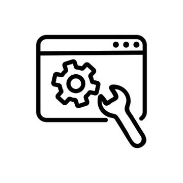 Set up the programming icon vector. Isolated contour symbol illustration Illustrazione stock