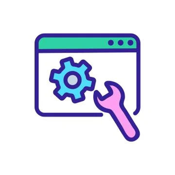 Set up the programming icon vector. Isolated contour symbol illustration Illustration