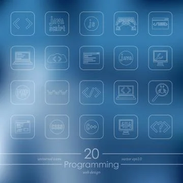 Set of programming icons 스톡 일러스트