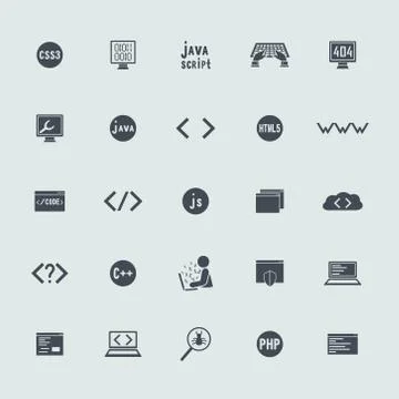 Set of programming icons Stockillustratie