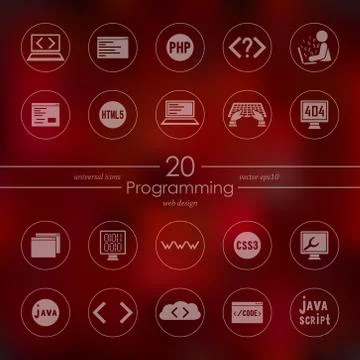 Set of programming icons Illustrazione stock