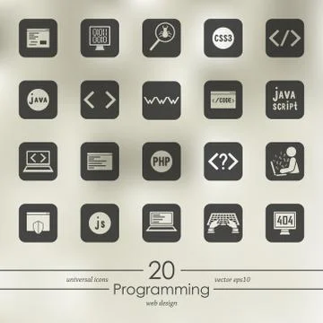 Set of programming icons Ilustración de archivo