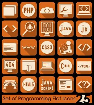 Set of programming icons Stockillustratie