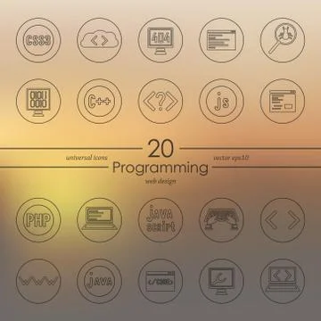 Set of programming icons 스톡 일러스트