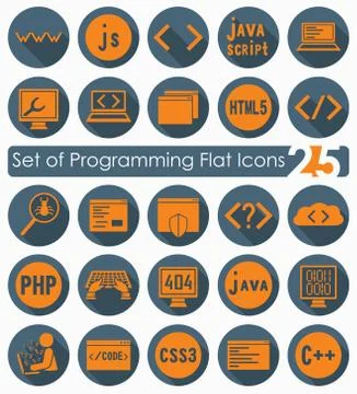 Set of programming icons Stockillustratie