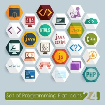 Set of programming icons Illustrazione stock