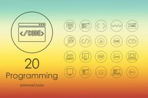 Set of programming icons 스톡 일러스트