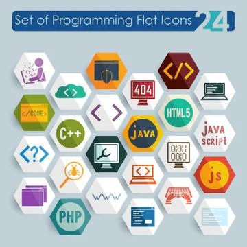 Set of programming icons Stockillustratie