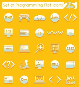Set of programming icons 스톡 일러스트