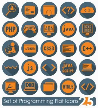 Set of programming icons Stockillustratie