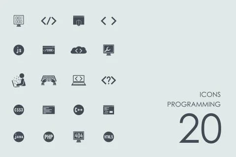 Set of programming icons Stock Illustration