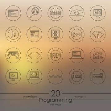 Set of programming icons Illustrazione stock