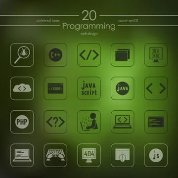 Set of programming icons Illustrazione stock