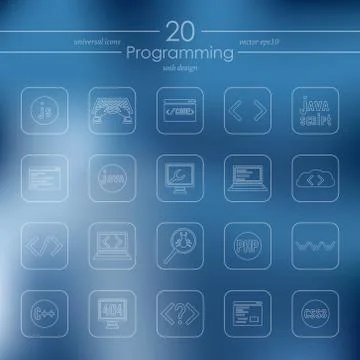 Set of programming icons 스톡 일러스트