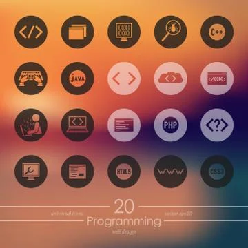 Set of programming icons 스톡 일러스트