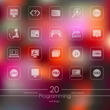 Set of programming icons Stockillustratie