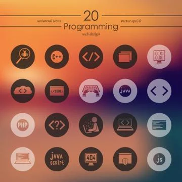Set of programming icons Illustrazione stock