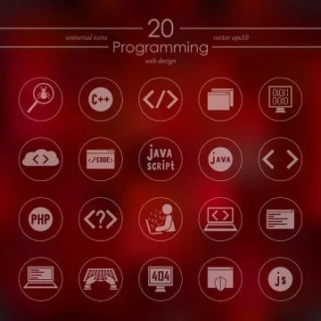 Set of programming icons 스톡 일러스트