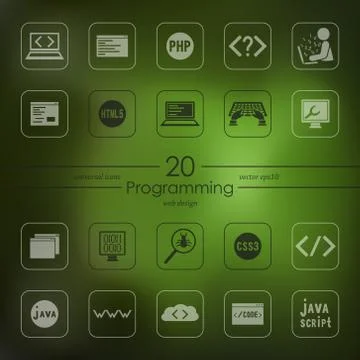Set of programming icons 스톡 일러스트
