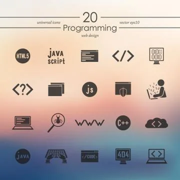 Set of programming icons Ilustración de archivo