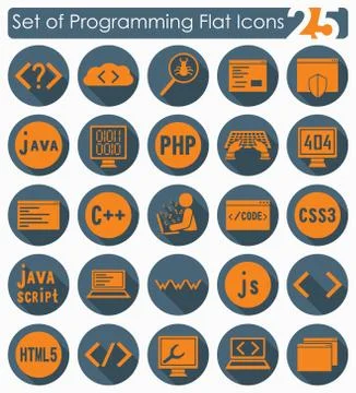 Set of programming icons Illustrazione stock