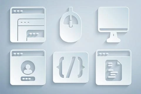 Set Programming language syntax, Computer monitor screen, Create account, Sof Stock Illustration