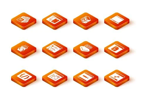 Set Programming language syntax, Software, Coffee cup to go, Browser files Illustrazione stock