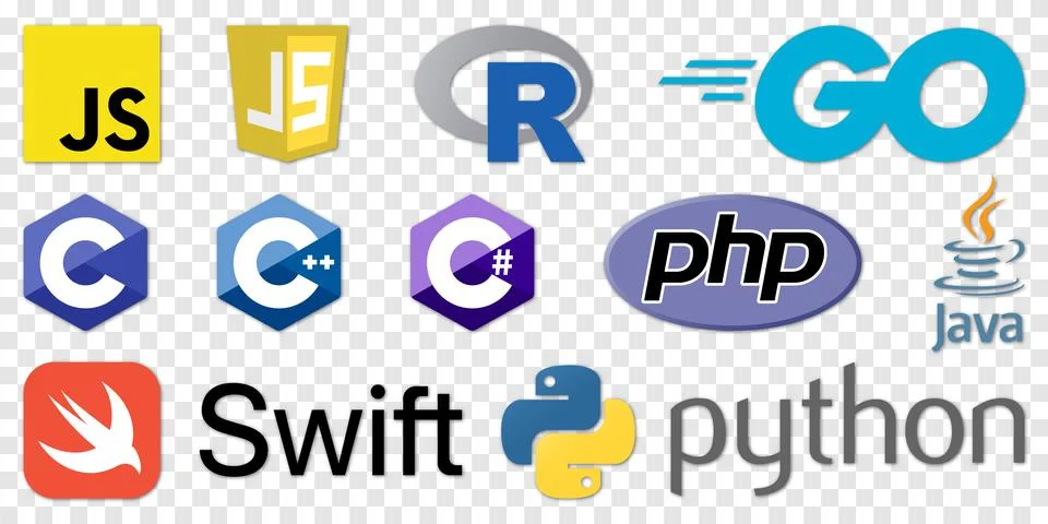Set of Programming Languages Stock Illustration