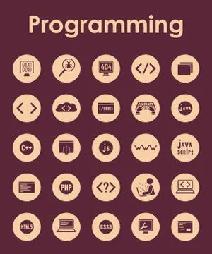 Set of programming simple icons Stockillustratie